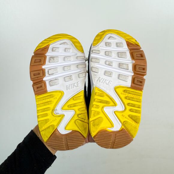 Nike Air Max 90 Go The Extra Smile Gray Yellow Sneakers - Toddler Infant 4C - Picture 6 of 8